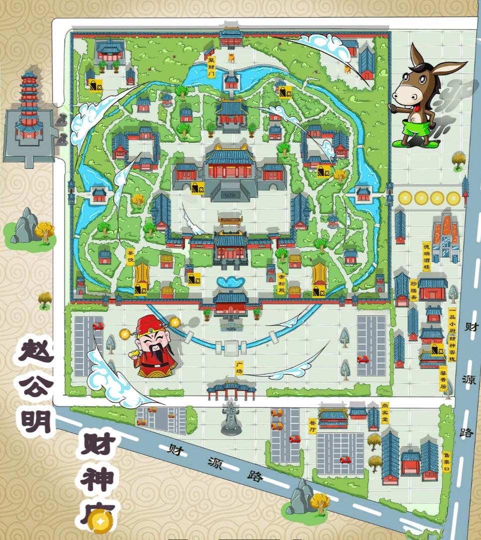 南丹寺庙类手绘地图
